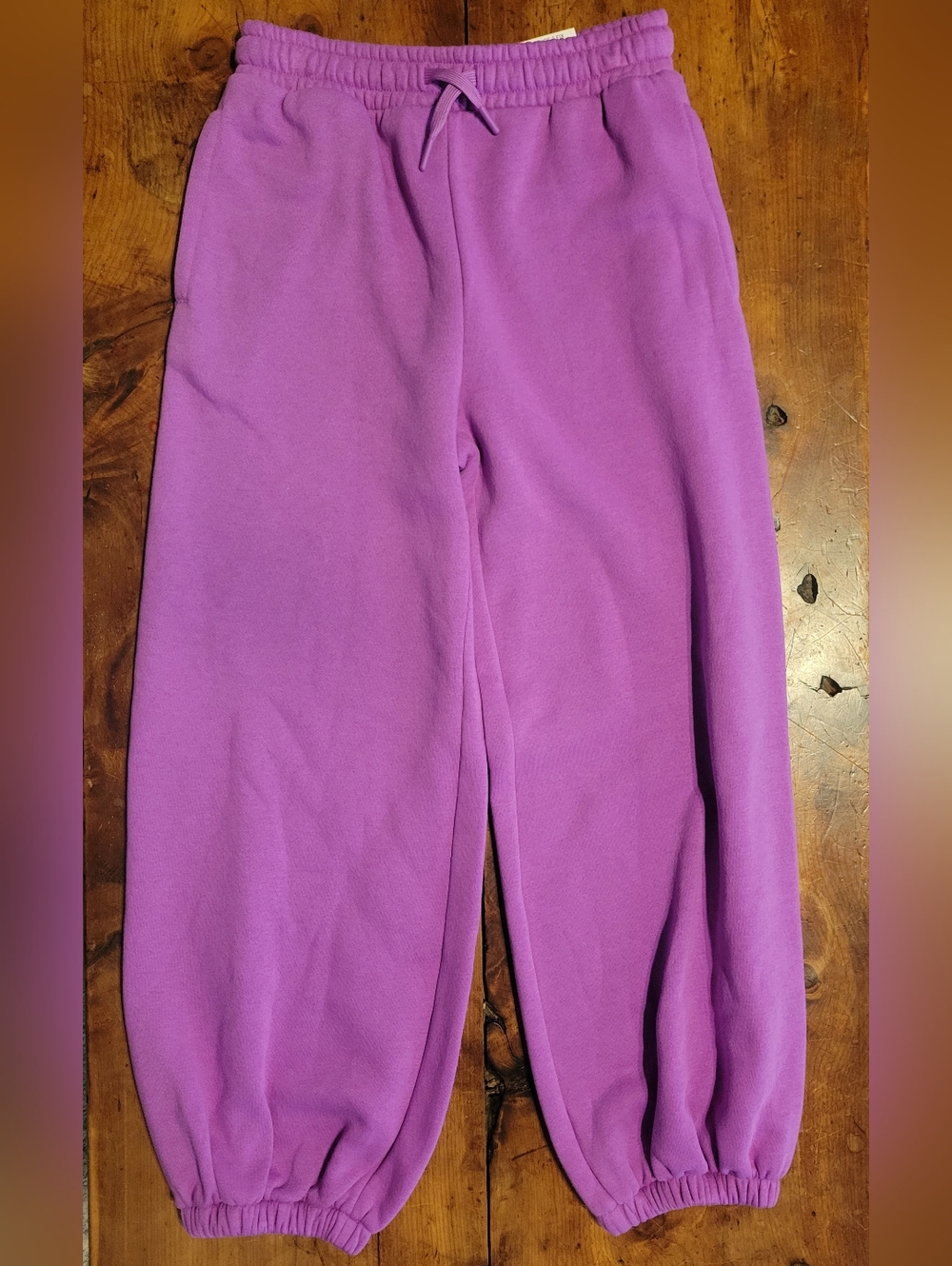 Kids Cozy Purple Fleece Jogger Pants